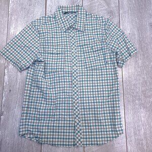 Outdoor Research Shirt Mens Small Wanderer Green Check Performance Hiking Top
